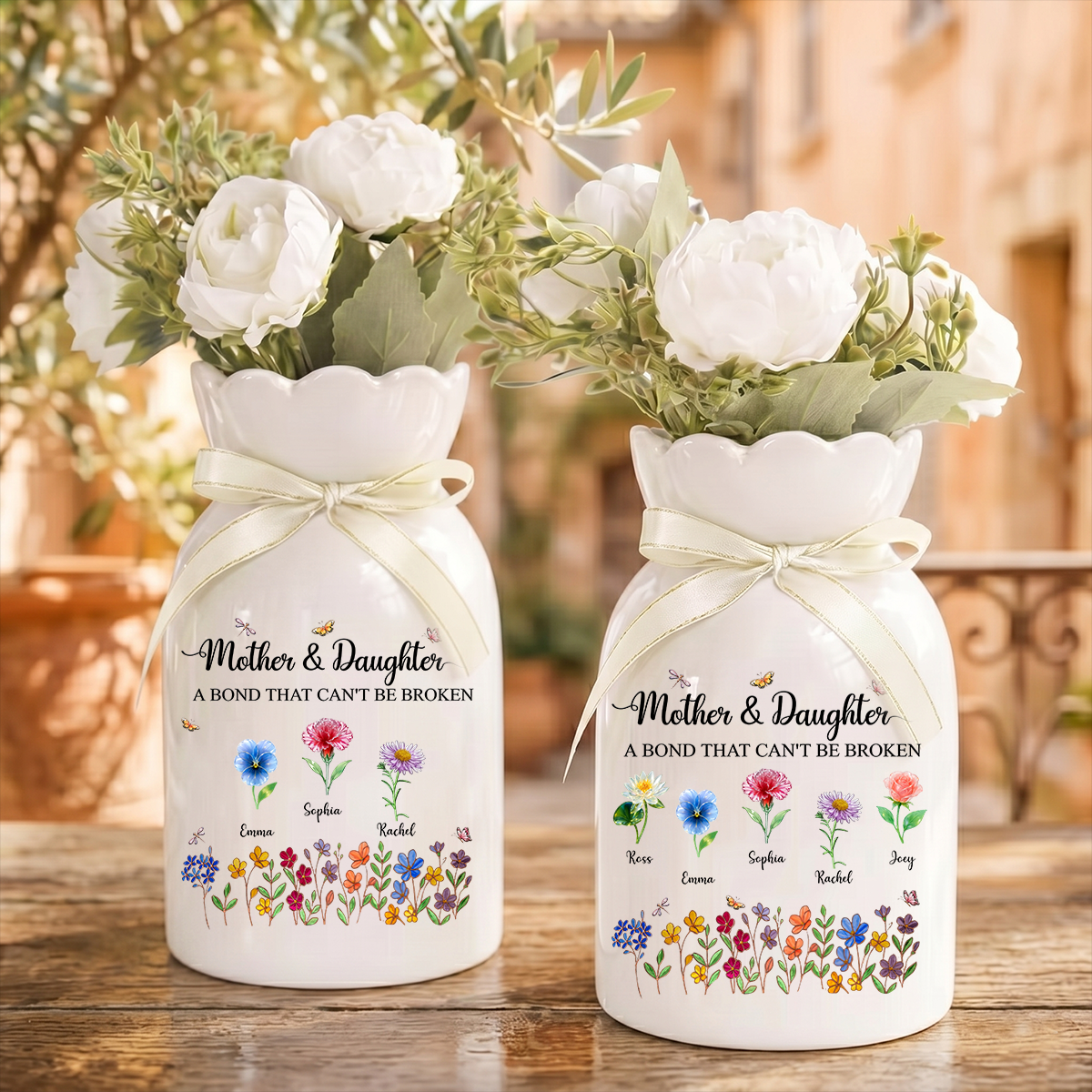 Seed Of Love - Personalized Custom Ribbon Tie Flower Vase