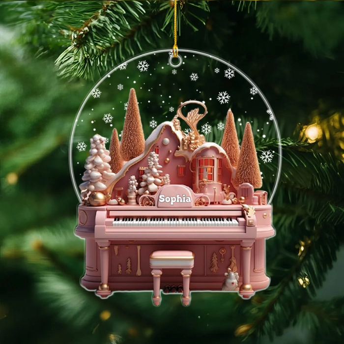 Personalized Piano Christmas Ornament Acrylic, Music Christmas Ornament, Piano Lovers Gift