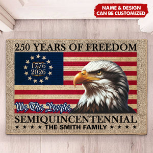 250 Years of Freedom Eagle American Flag Doormat