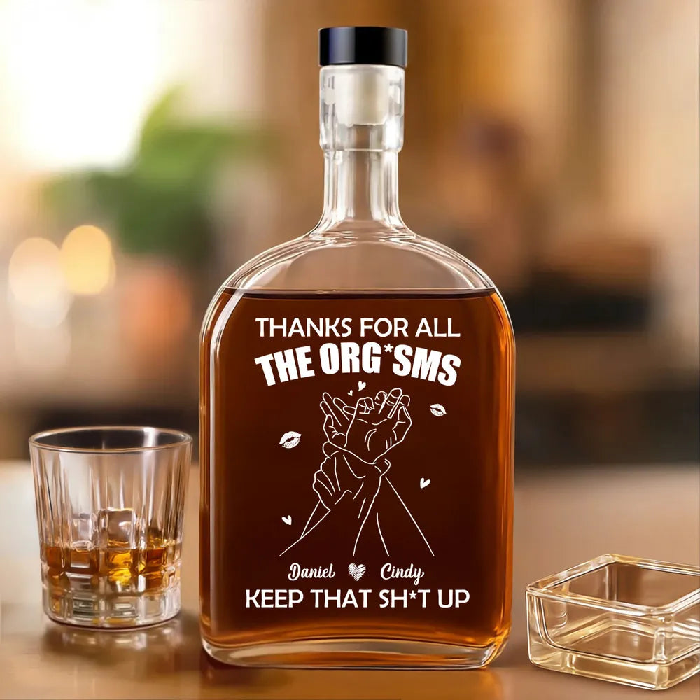 Thanks For All The Times - Personalized Whiskey Bottle - Valentine's Day Gift, Anniversary Gift For Couple
