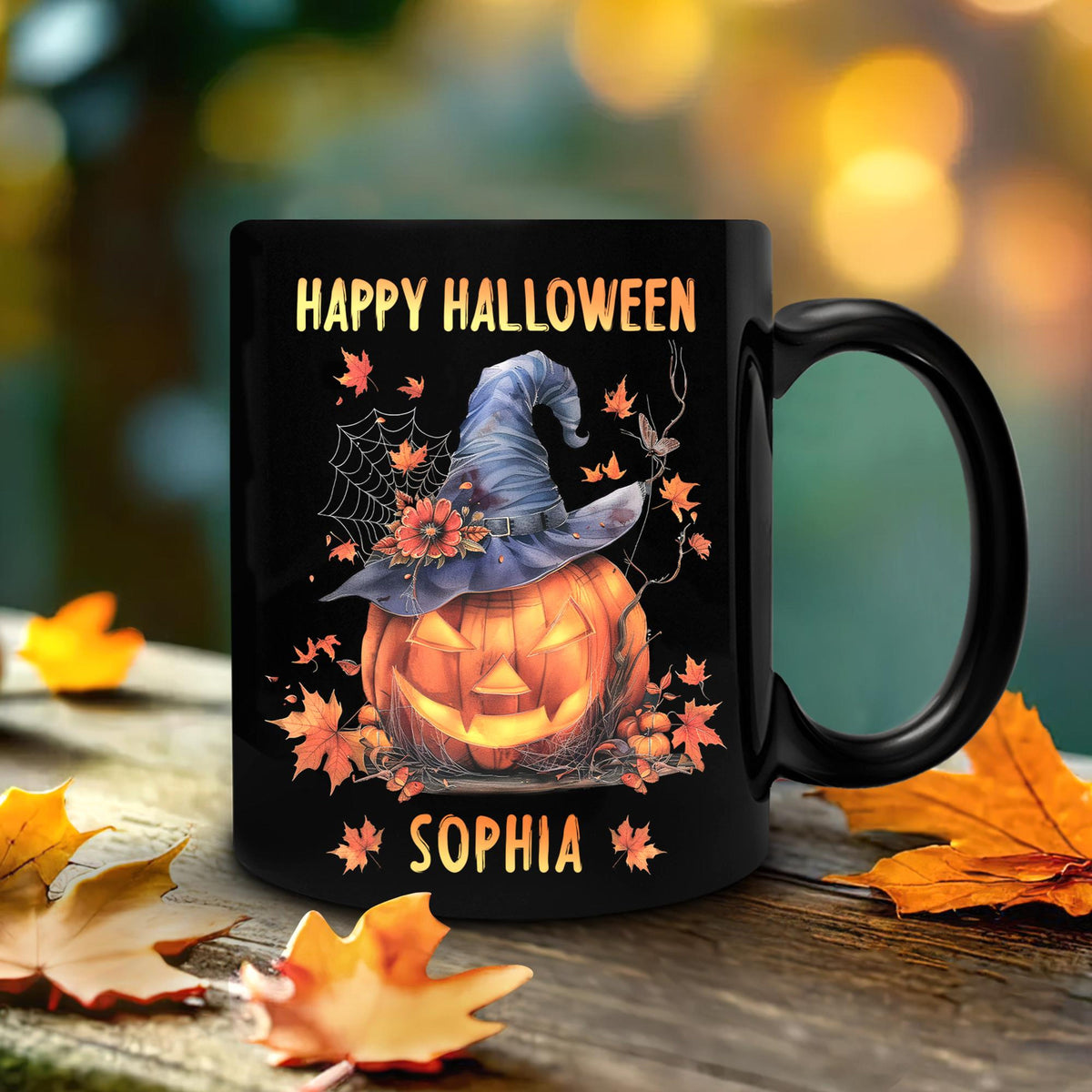 Personalized Happy Halloween Halloween Coffee Mug, Pumpkin Witch Gift For Her Women, Halloween Pumpkin Mug, Halloween Party Decor