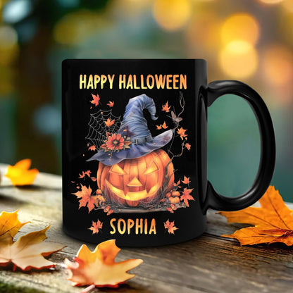 Personalized Happy Halloween Halloween Coffee Mug, Pumpkin Witch Gift For Her Women, Halloween Pumpkin Mug, Halloween Party Decor