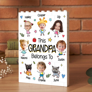 Funny Baby Face Building Block, Personalized Dad Grandpa Gift From Grandkids, This Dad Grandpa Belong To, Fathers Day Gift, Dad Birthday Gift