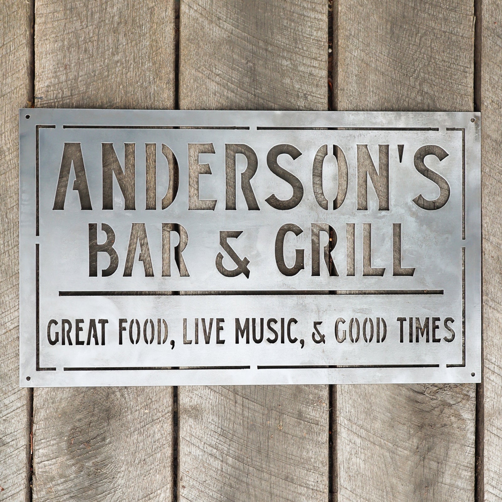Cut Metal Signs Personalized Family Bar and Grill Sign, Backyard Decoration, Back Yard Wall Art, Cottage Decor