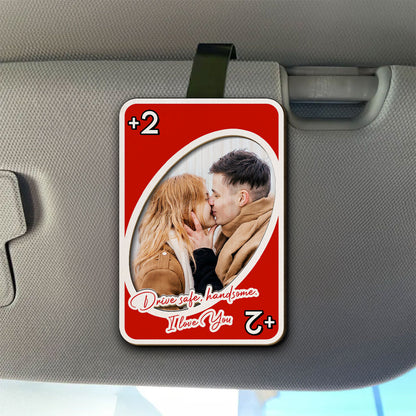Drive Safe I Love You Play Card - Personalized Car Visor Clip - Gift For Couple