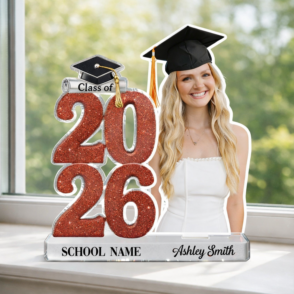 Custom Photo Graduation Acrylic Plaque, Class of 2026 Photo Gift Personalized Grad Keepsake