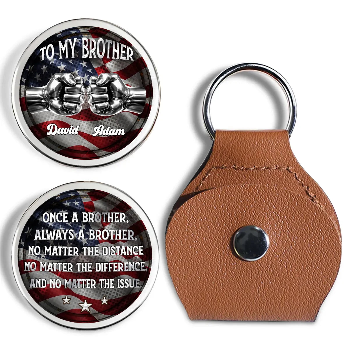Always My Brother National Flag - Personalized Pocket Hug - Gift For Brothers, 4th Of July Gift