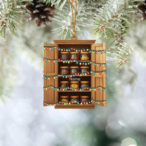 Personalized Pantry Cabinet Ornament, Pantry Storage Christmas Ornament, Canning Jar Ornament, Kitchen Holiday Ornament Decor