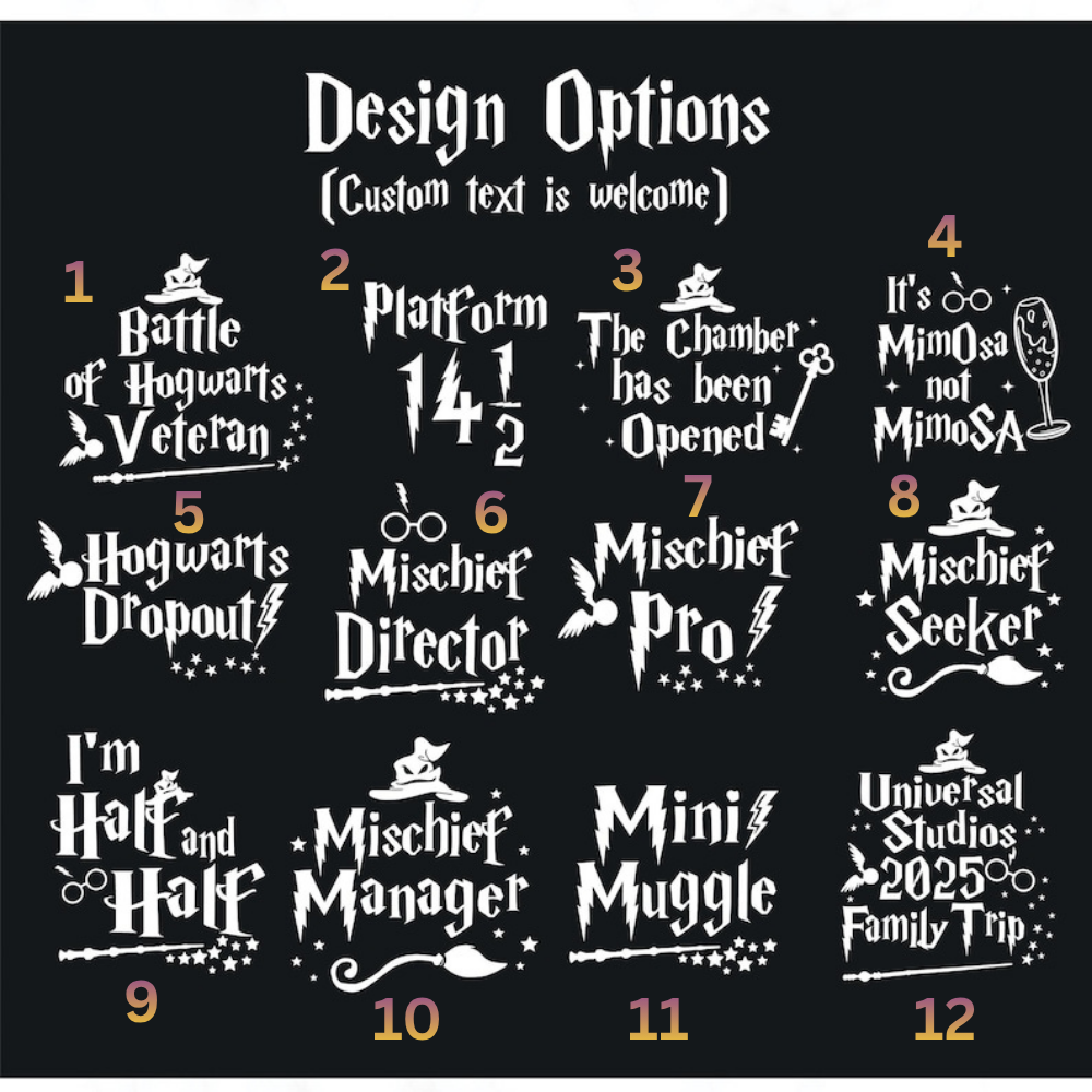 2025 Custom Family Shirts Matching Wizard Vacation T-Shirts Pottery & Mischief Theme, Personalized Group Outfits