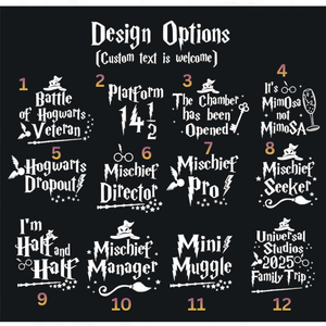 2025 Custom Family Shirts Matching Wizard Vacation T-Shirts Pottery & Mischief Theme, Personalized Group Outfits