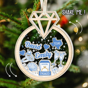 Personalized Engagement Gift, Custom Engaged Ornament, Custom Mr Mrs Wedding Ornament, Wedding Keepsake Gift, Christmas Gift For Couples