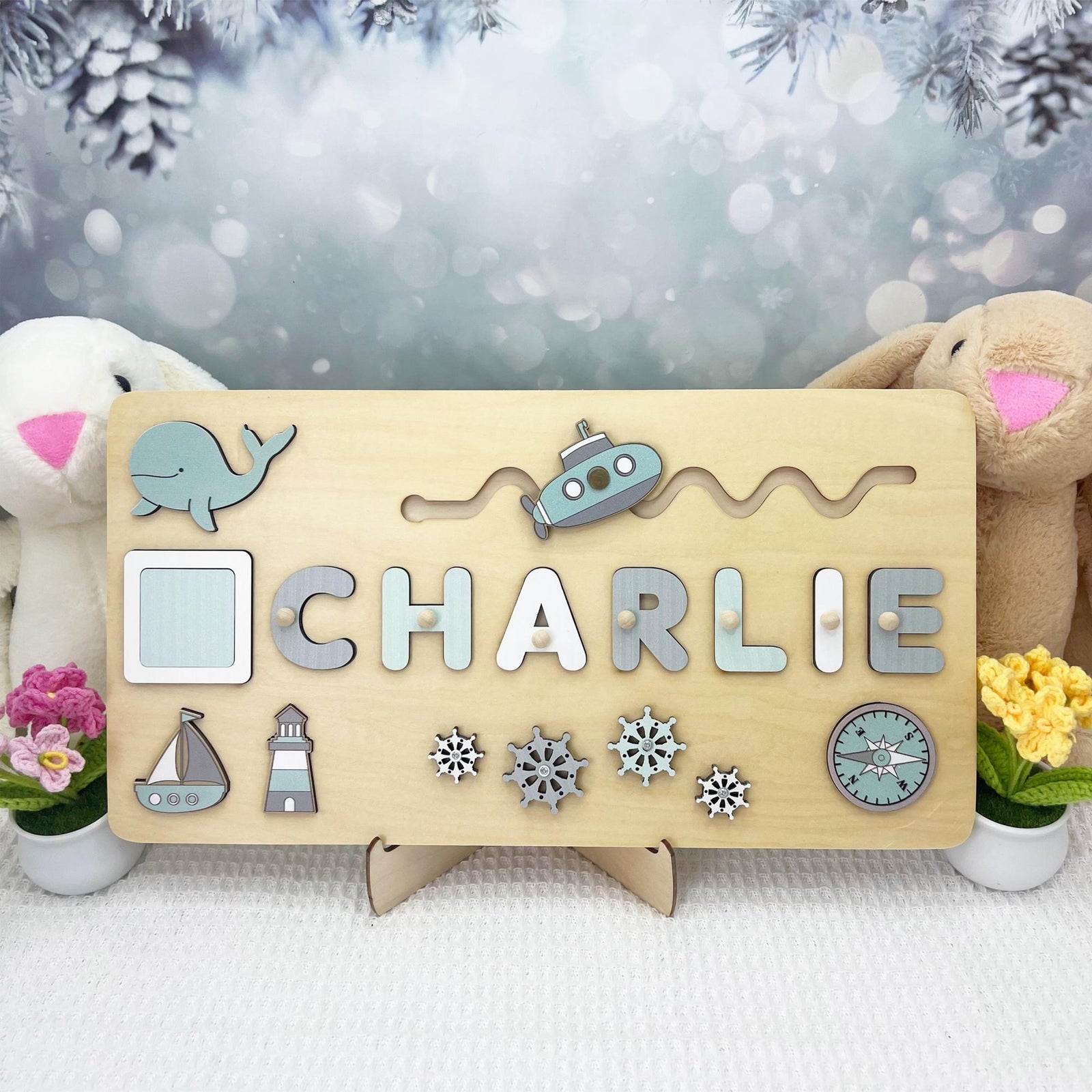Wooden Toys For 1 Year Old, Personalized Wooden Name Puzzle, Custom Name Puzzle, Personalized Baby Gift 1st birthday, Baby Gifts
