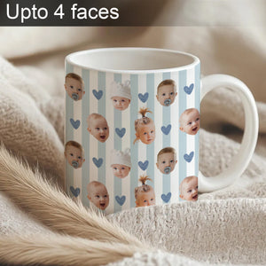 Baby Face Striped Cup - Funny Gift Keepsake Mug For Family