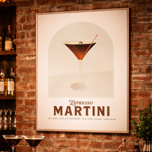 Retro Cocktail Art Print Set, Bar Drinks Poster Canvas, Gift For Barista, Drink Wall Art Decor