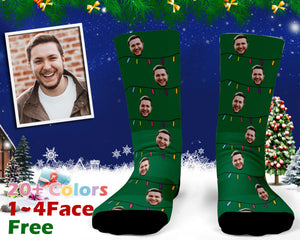 Custom Christmas Socks, Personalized Holiday Face Socks, Face On Socks, Socks for men women, Christmas Gift