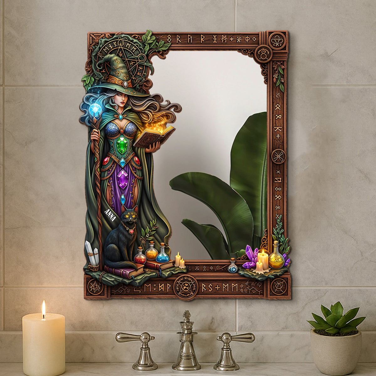 Mysterious Wall Hanging Mirror Personalized Gifts For Witch Lovers