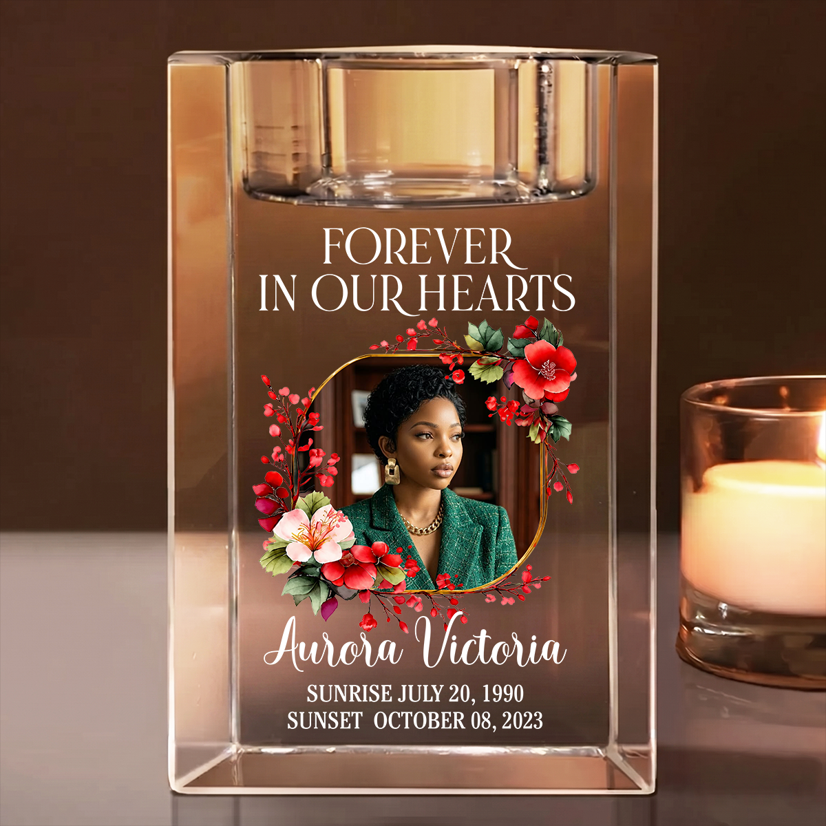 When You Miss Me Have No Fear Blessing - Personalized Crystal Candle Holder