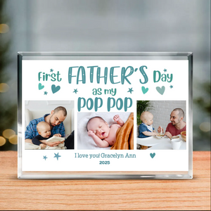 First Fathers Day As Pop Pop Acrylic Plaque, New Pop Pop Personalized Gift, First Fathers Day As Grandpa, New Grandfather Gift