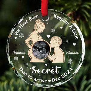 We Have Been Keeping A Little Secret - Personalized Crysal Ornament - Christmas Gift For New Parents, Baby Announcement