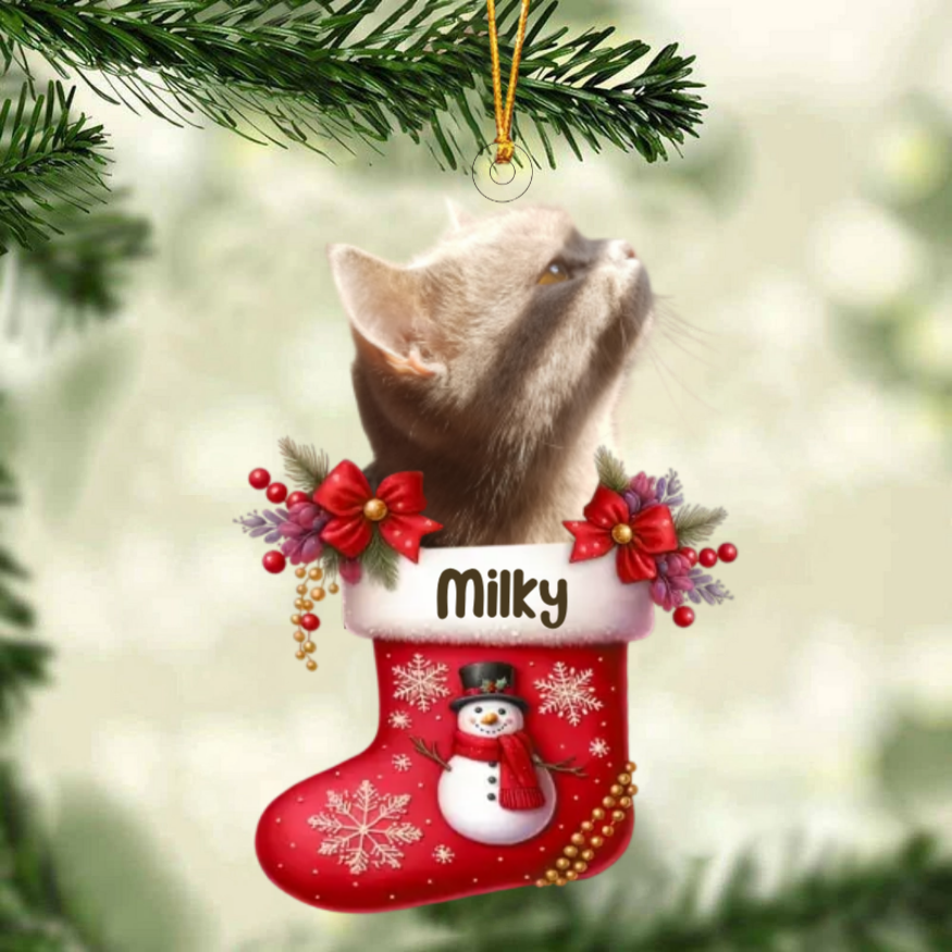 Happy Holidays With All Our Love - Personalized Acrylic Ornament - Christmas Gift For Dog & Cat Owner