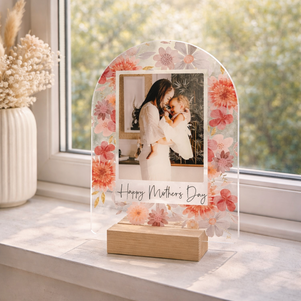 Personalised Mother's Day print | Floral Mother's Day Photo Plaque | Floral Mother's Day Photo Gift |First Mother's Day | Mother's Day Gift
