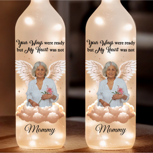 Your Wings Were Ready - Personalized Bottle Lamp - Memorial Gift