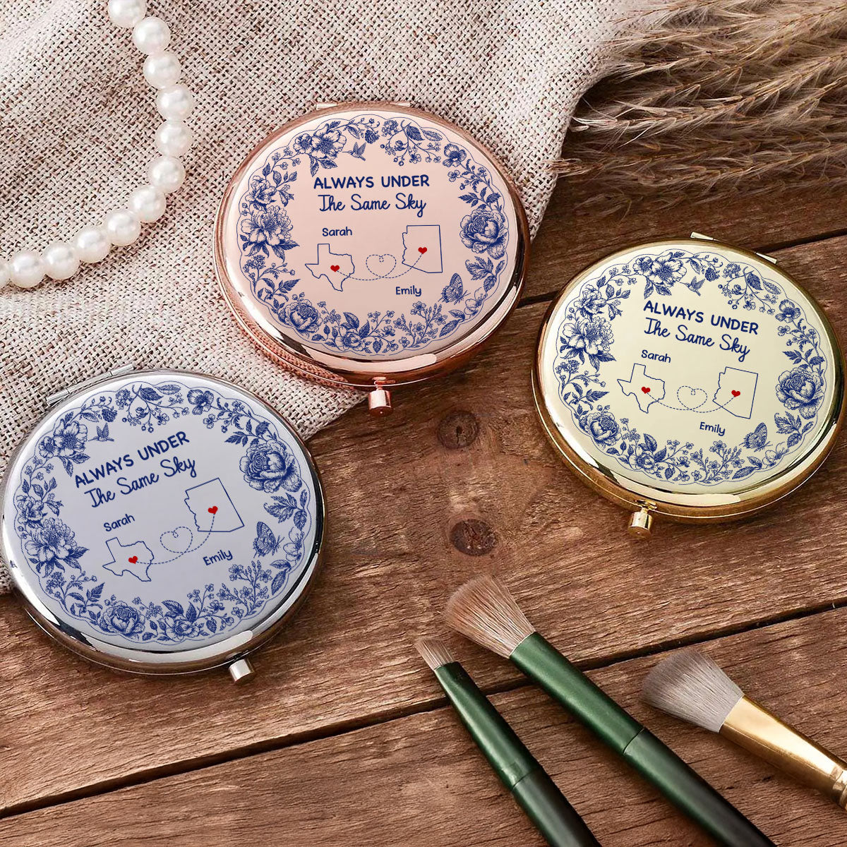 Under The Same Sky - Personalized Compact Mirror
