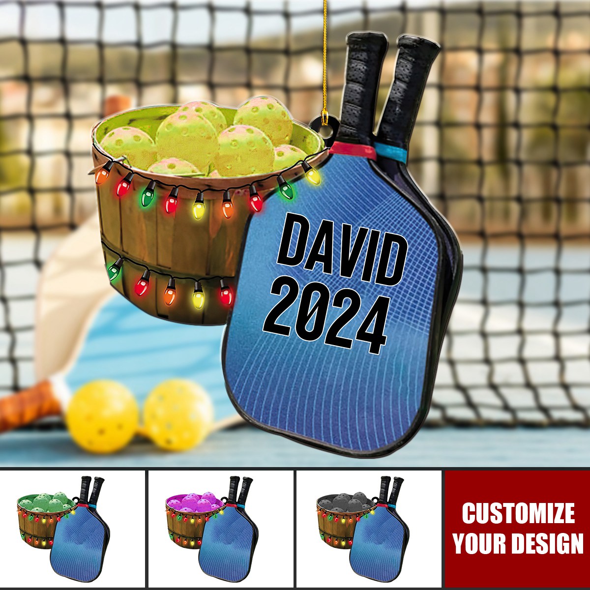 Pickleball Christmas Kit - Personalized Acrylic Ornament - Christmas Gift For Pickleball Lovers