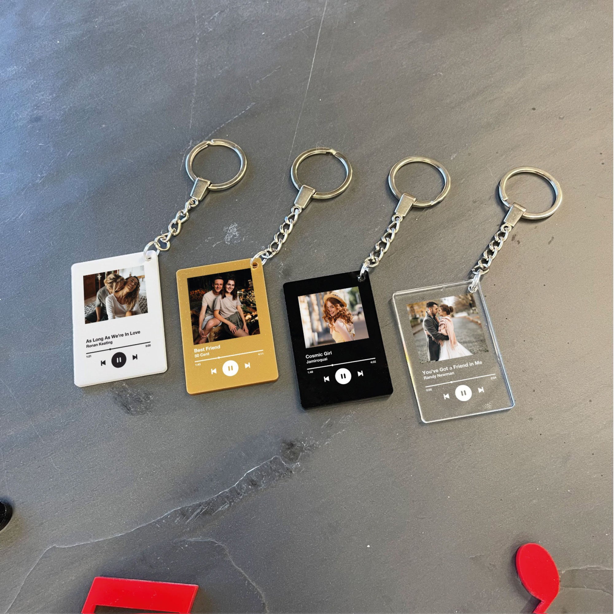 Custom Couple Photo/Song, Any Playlist, Photo and Music Gift, Music Prints, Personalized Acrylic Keychain