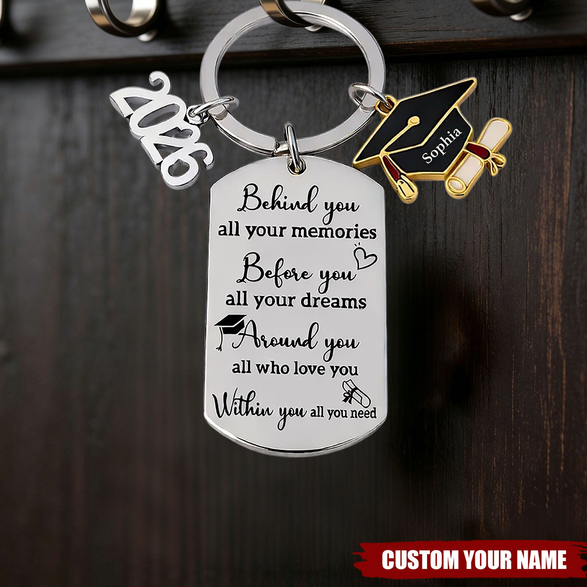 Family Personalized Custom Graduation Keychain - Graduation Gift For Family Members, Brothers, Sisters