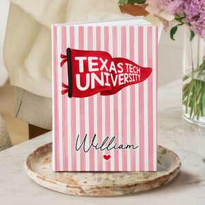 Personalized School Pennant Flag Journal: Custom College University Pride Spirit Notebook, Senior Striped Journal, Class of 2026 Gifts