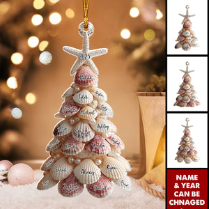 Seashell Christmas Tree - Personalized Acrylic Ornament - Christmas Gift For Family