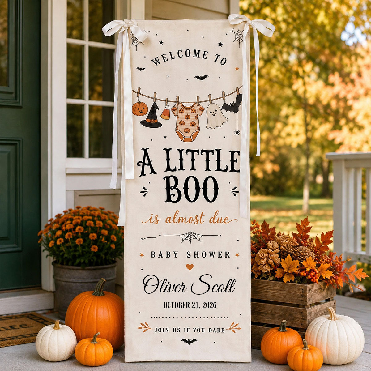 Welcome To A Little Boo - Personalized Welcome Sign For Baby's Party
