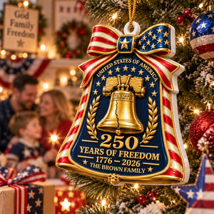 USA 250 Years Of Freedom Bell Anniversary - Real 3D Raised Ornament