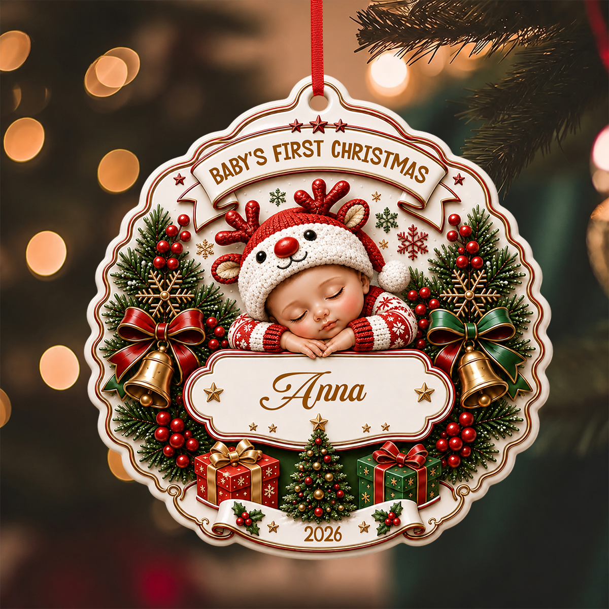 Sweetest Addition To Our Family - New Mom New Born Ornament - Real 3D Raised Ornament