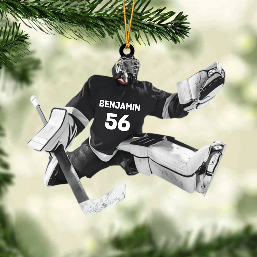 Hockey Player - Personalized Acrylic Christmas Ornament, Gift for Hockey Fans and Players