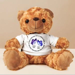 Just Hug This Bear & Feel Me Here - Personalized Teddy Bear Plush - Memorial Gift