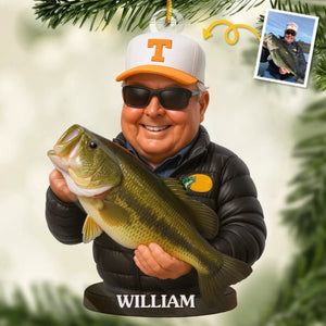 Christmas Birthday Fishing Gifts For Fisherman - Personalized Acrylic Ornament - Gift For Fishing Lover, Fisherman