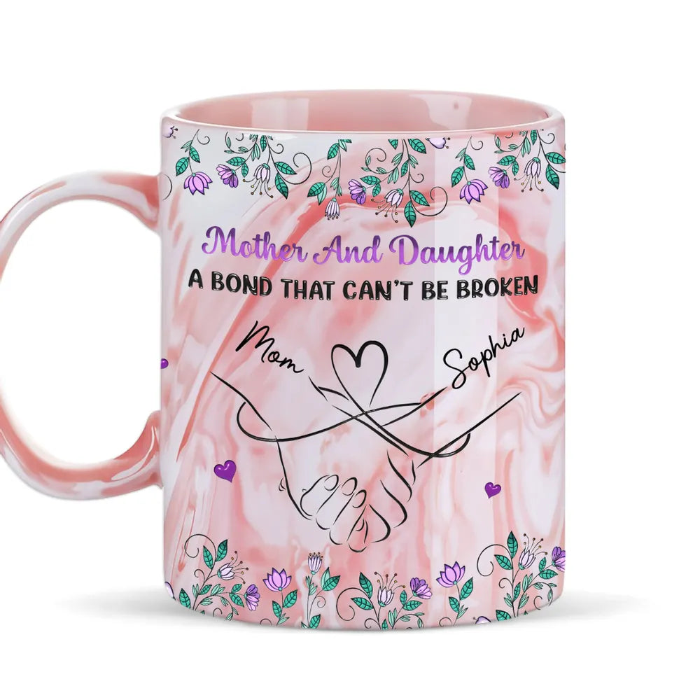 Mother And Daughter Relationship - Personalized Marble Mug - Mother's Day Gift