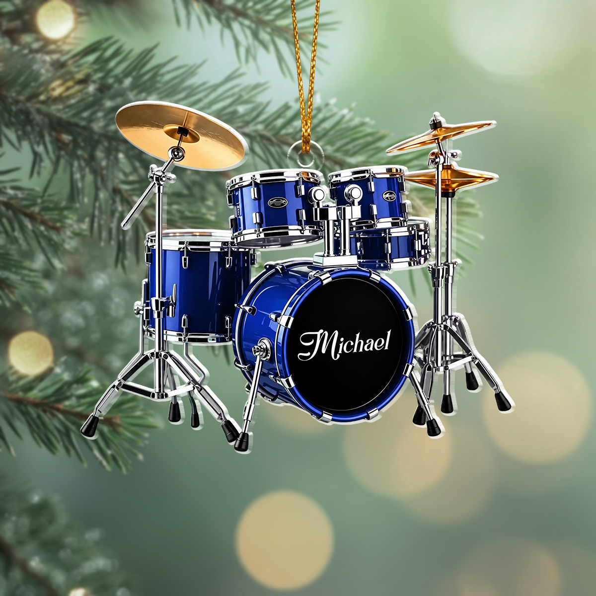 Personalized Name Drum Ornament, Xmas Gifts For Drummer
