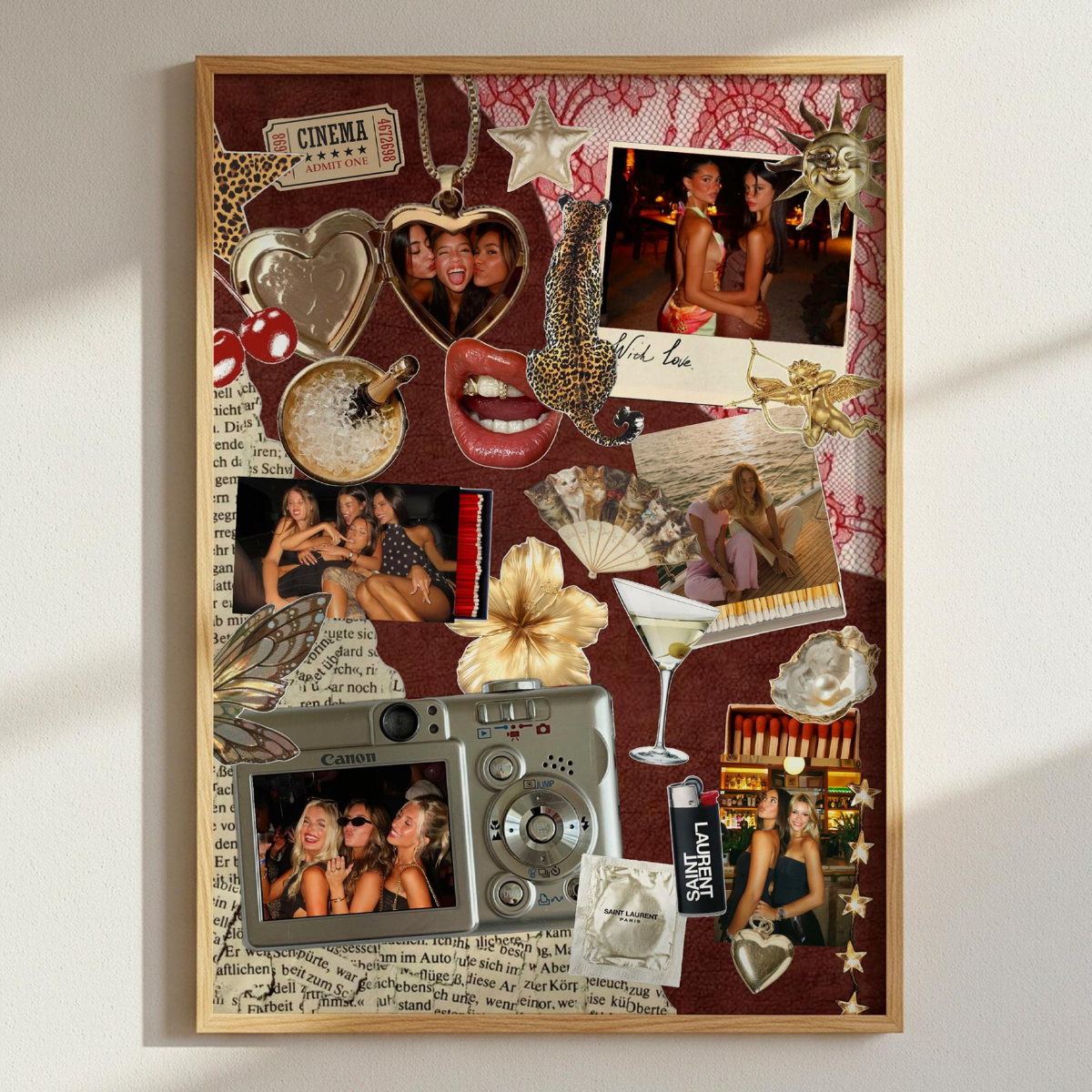 Best Friend Matchbook Collage Poster Canvas, Personalized Bestie Gift, Custom Friendship Photo Birthday Present