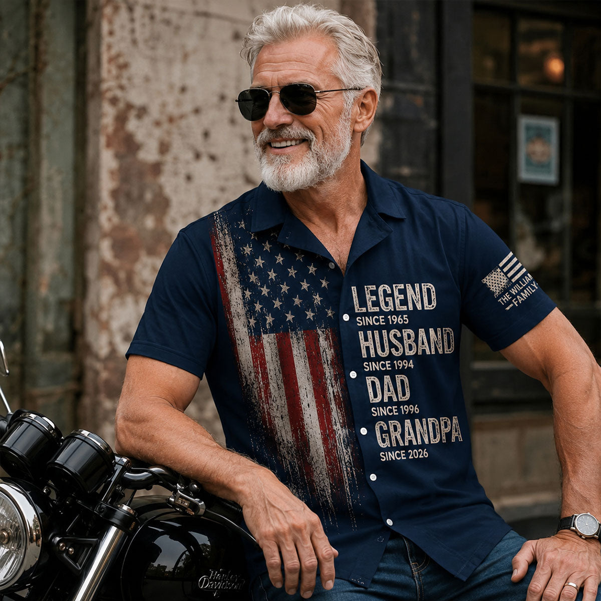 Dad Makes Life Brighter - Personalized Hawaiian Shirt - 250th Anniversary Father's Day Gifts For Dad, Grandpa