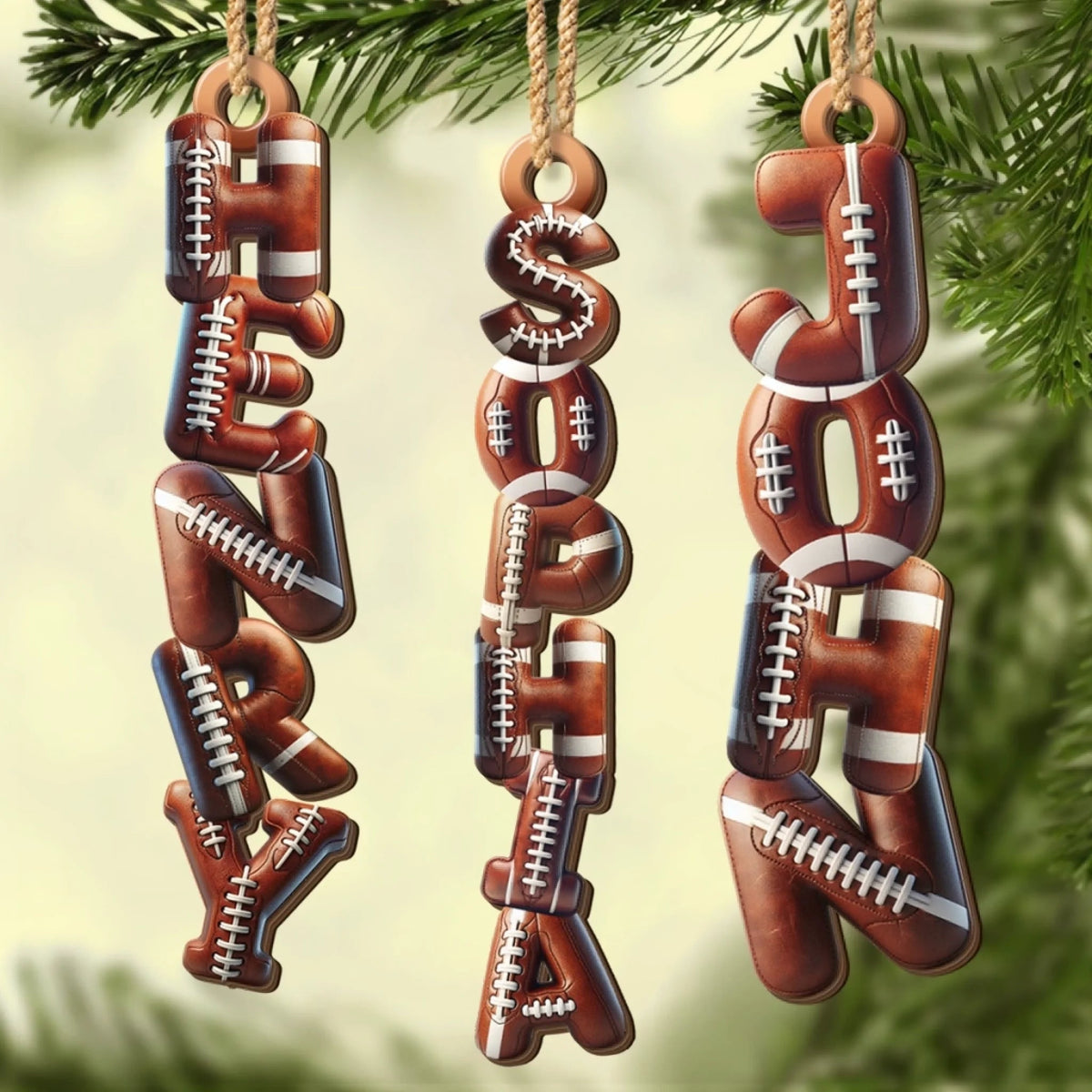 Football Lovers Custom Letter Ornament, Christmas, Birthday, Football Gifts For Sport Lovers