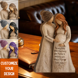 Watching You Become a Mom Personalized Wooden Figurine