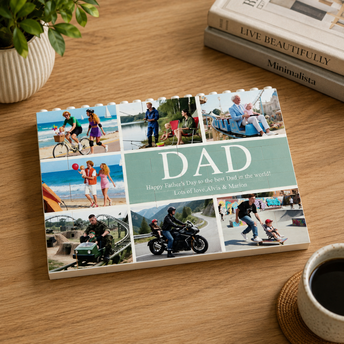 Personalized Photo Puzzle Blocks, Gift for Daddy, Custom Father's Day Gift, Adult DIY Building Set, Family Memory Wall Art