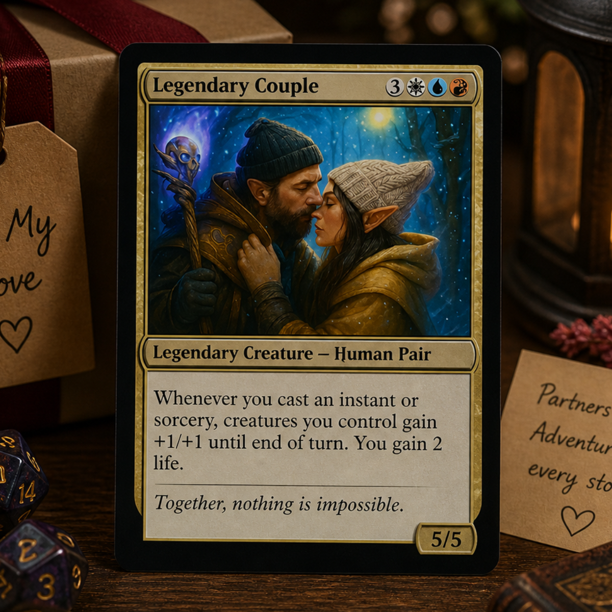 MTG Card, Custom MTG Style Card, Personalised Couple MTG Card, MTG gift, Fantasy Custom Card, Gift For Couple, Anniversary Gift