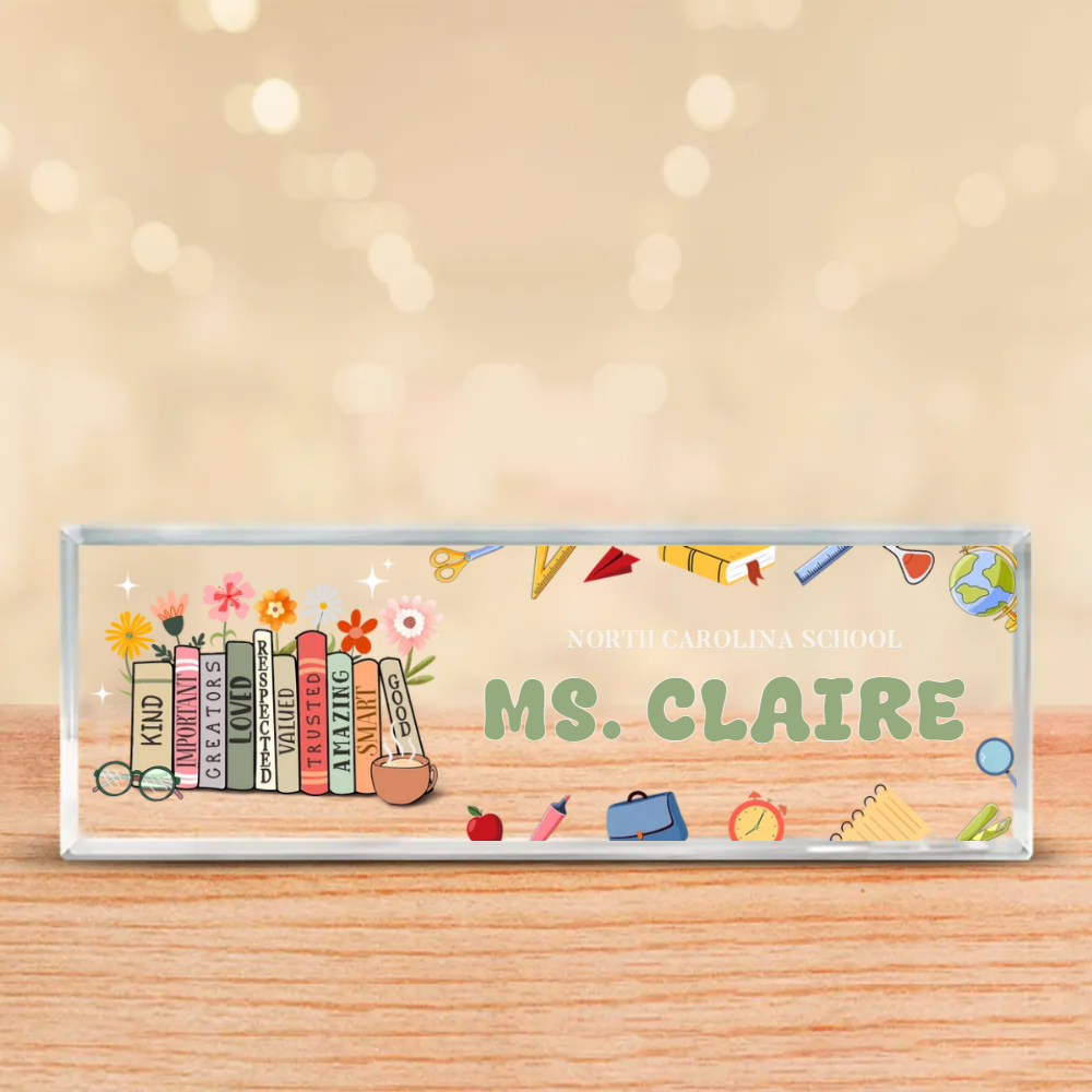 Personalized Teacher Desk Name Plate, Nameplate For Teacher, Teacher Desk Decor, Back To School Teacher Appreciation Gift, Teacher Gift For Women