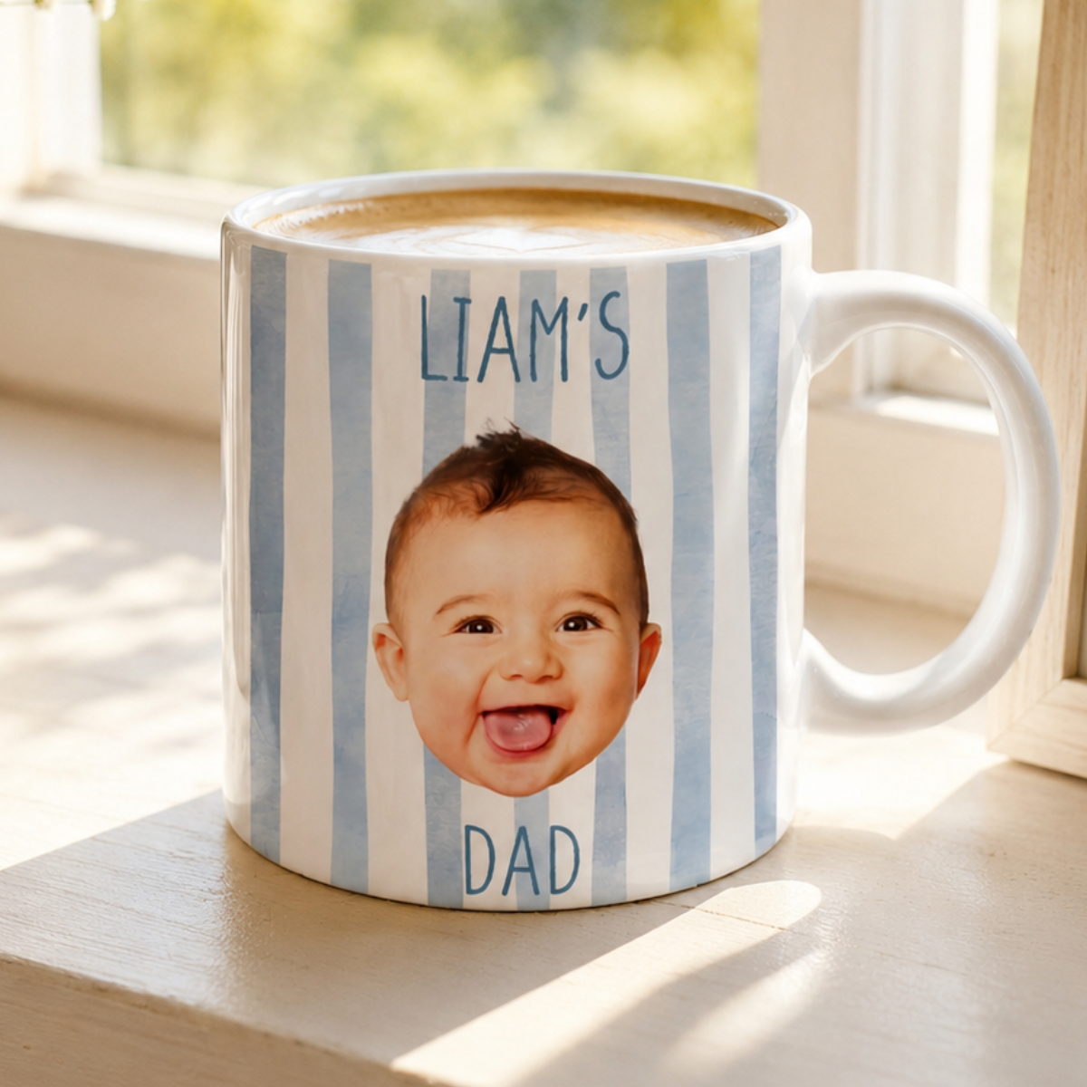 Personalized Baby Face Mug, Custom Dad Mug, Father's Day Mug Gift for Dad, New Parents Gifts, Grandparent Present