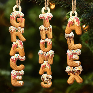 Custom Ice Cream Letter Ornament, Personalized Christmas Birthday Gifts For FAmily, Love Frozen In Scoops