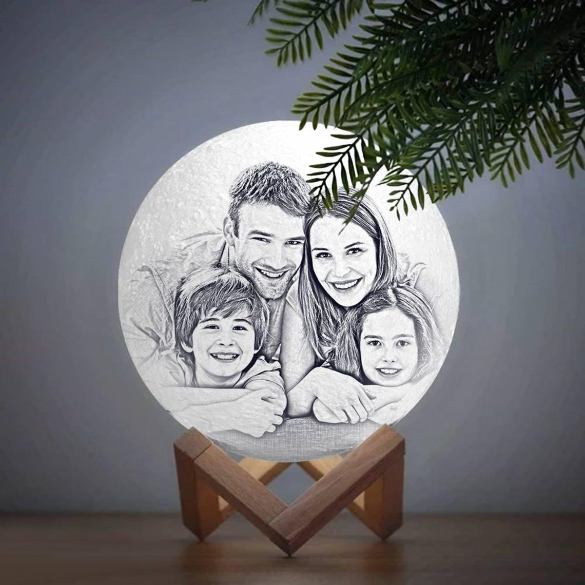 Custom Photo Moon Lamp Personalized 3D Engraved Lunar Night Light